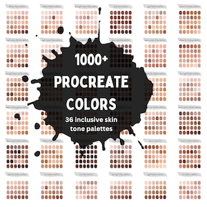 1000+ Procreate Colors | 36 Inclusive Procreate Skin Tone Palettes | Procreate Colors
