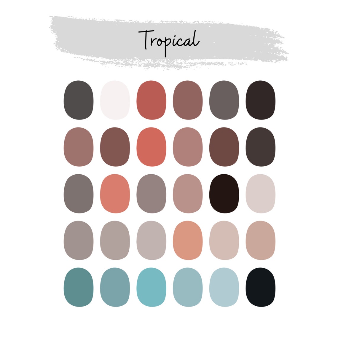 Procreate Color Palette | Tropical Color Palette | Procreate Brushes - Etsy