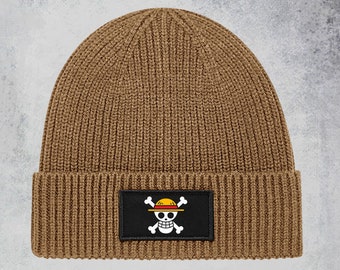 One Piece Skull Logo Printed Beanie Hat - Etsy