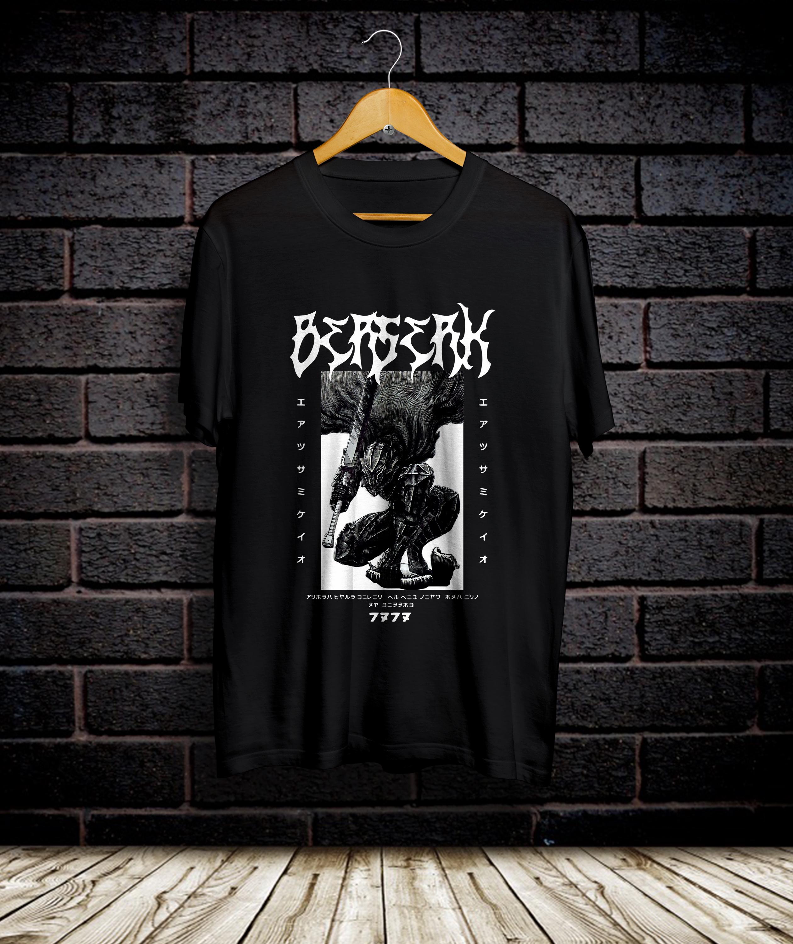 T-shirt Berserk Guts – Dark Fantasy – Noir Taille XL – Anime Manga
