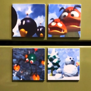 Super Mario 64 Stretch Canvas Print Magnets