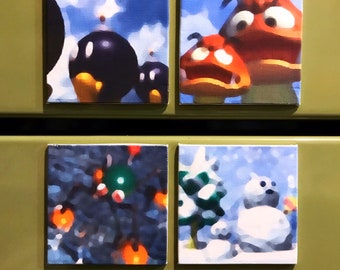 Super Mario 64 Stretch Canvas Print Magnets
