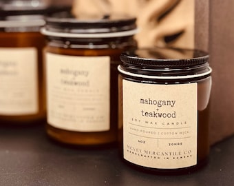 Mahogany + Teakwood Soy Wax Candle