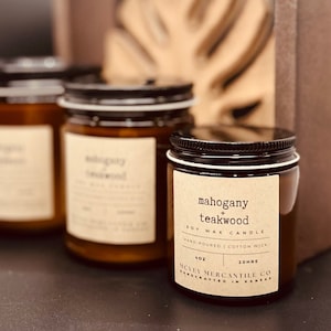 Mahogany + Teakwood Soy Wax Candle