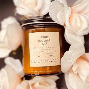 Rose Coconut Oud Soy Wax Candle