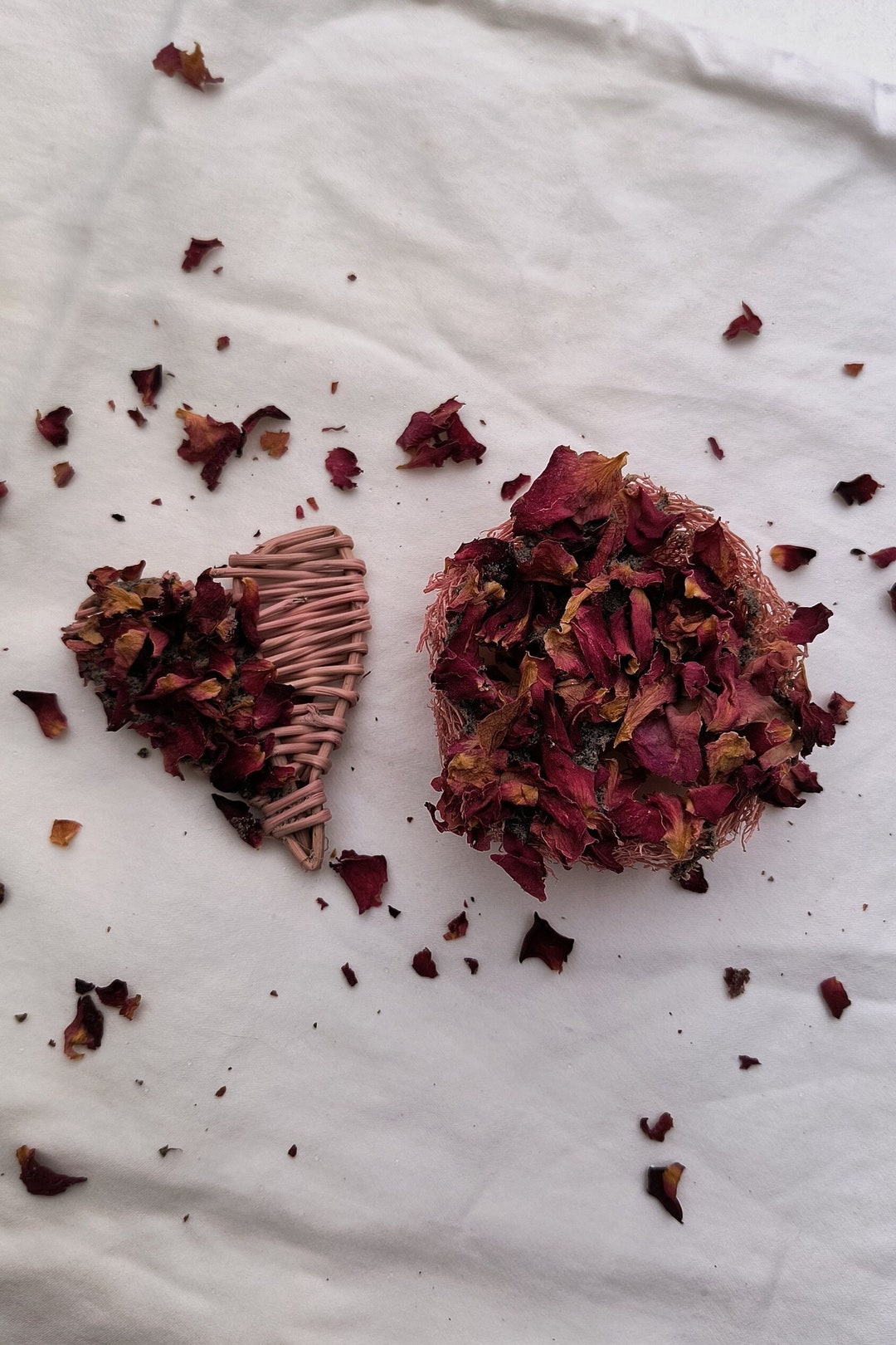 Chew Set Loofah and Vine Heart Forage Natural Toys for Hamsters Rabbits