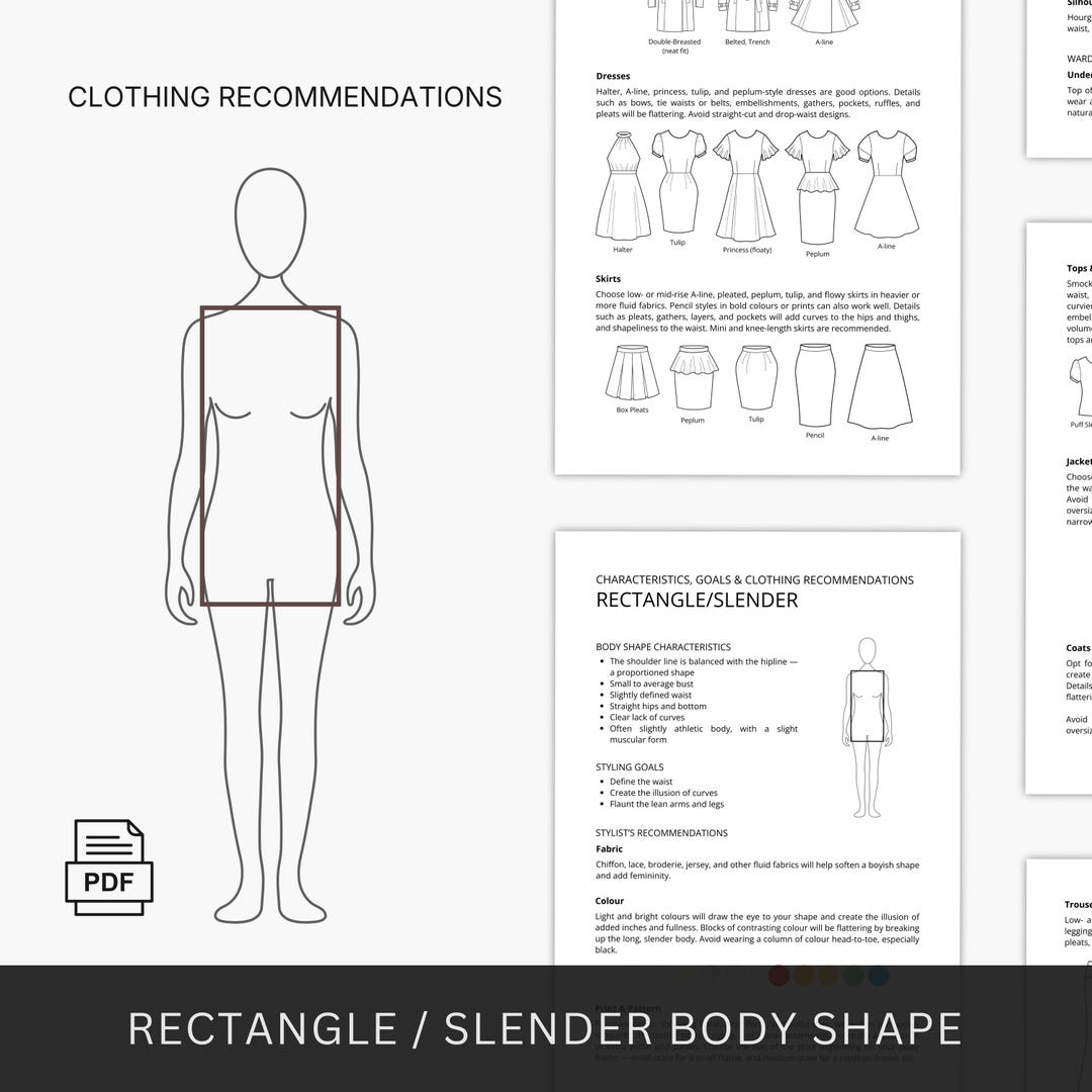 Rectangle/slender Body Shape Guide, Clothing Recommendations, Dress for ...