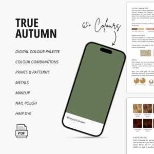 True (Warm) Autumn Color Palette, Colour Combinations, Prints & Patterns, Metals, Makeup, Nail Polish, and Hair Dye Recommendations