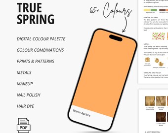 True (Warm) Spring Color Palette, Colour Combinations, Prints & Patterns, Metals, Makeup, Nail Polish, and Hair Dye Recommendations