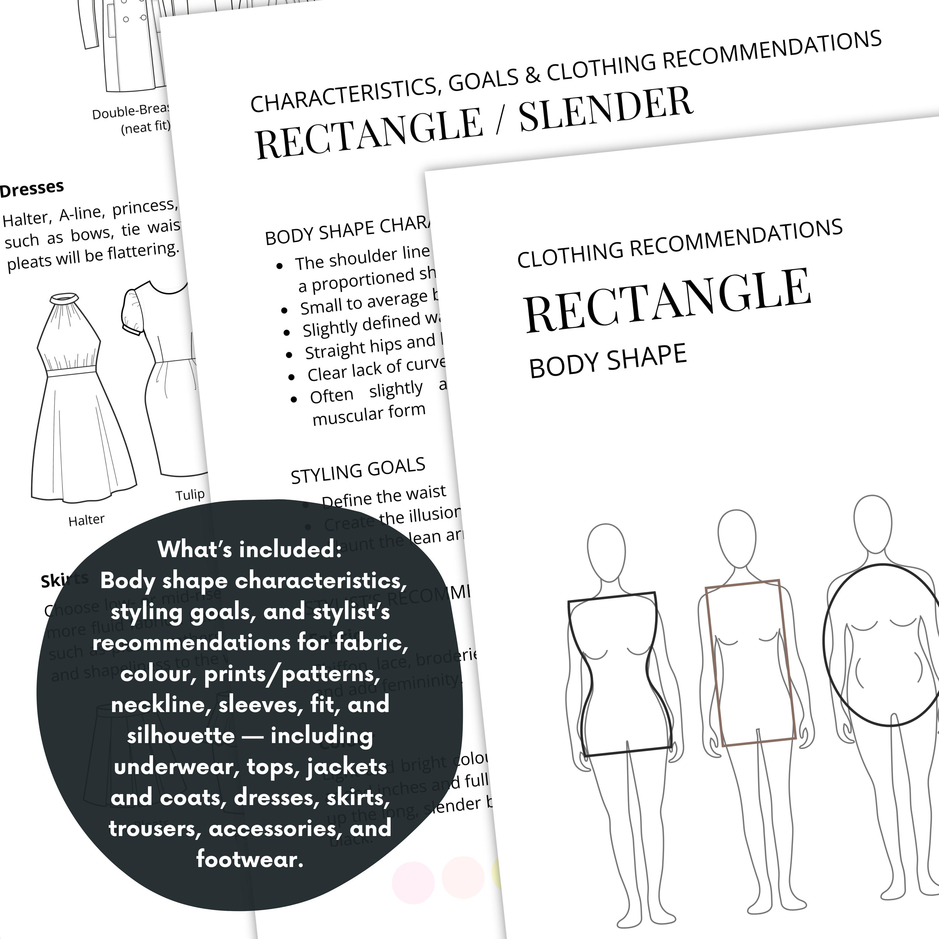 Rectangle/slender Body Shape Guide, Clothing Recommendations, Dress for ...