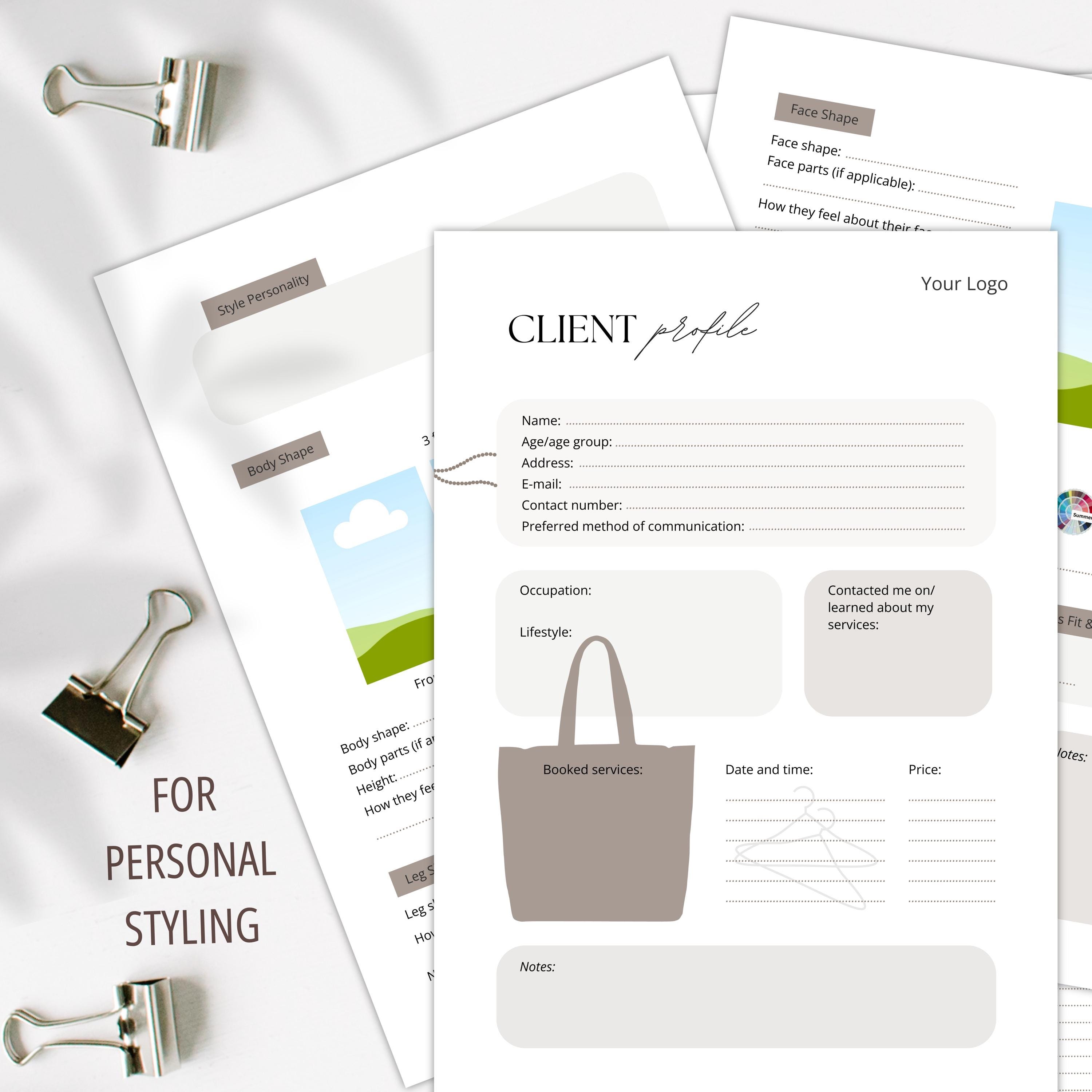 TEMPLATE, Client Profile, Management & Tracking, Male and Female ...