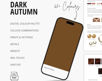 Dark Autumn Color Palette (12 Seasons), Colour Combinations, Prints & Patterns, Metals, Makeup, Nail Polish, and Hair Dye Recommendations