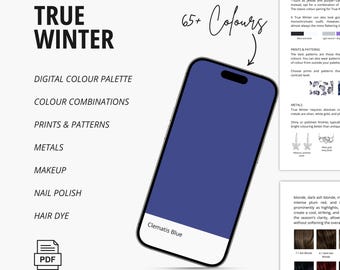 True (Cool) Winter Color Palette, Colour Combinations, Prints & Patterns, Metals, Makeup, Nail Polish, and Hair Dye Recommendations