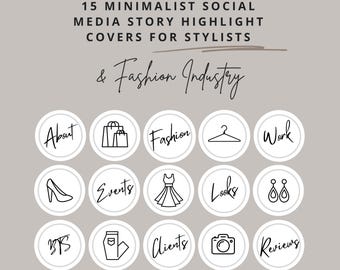 MODÈLE, couvertures médias sociaux/Instagram, design minimaliste, outil pour les stylistes, industrie de la mode, modifiable sur Canva, téléchargement immédiat