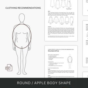 Round/Apple Body Shape Guide, for Everyday Women, What to Wear, Clothing Recommendations, Dress for Your Body Type, PDF Download, E-guide