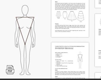Inverted Triangle/Strawberry Body Shape Guide, Clothing Recommendations, Style for Broad Shoulders, PDF Download