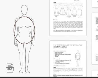 Round/Apple Body Shape Guide, Clothing Recommendations, Dress for Your Body Type, PDF Download