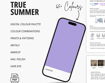 True (Cool) Summer Color Palette, Colour Combinations, Prints & Patterns, Metals, Makeup, Nail Polish, and Hair Dye Recommendations