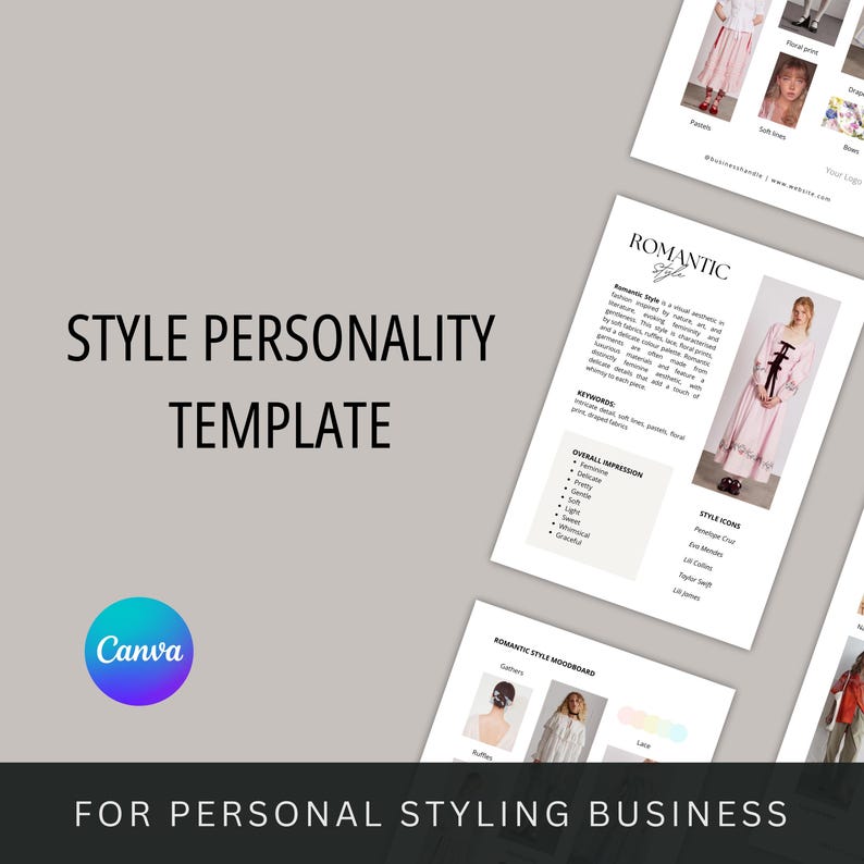 Personality Examples Templates TEMPLATE, Style Personality, 6 Main Personas, Female Clients, Basic ...