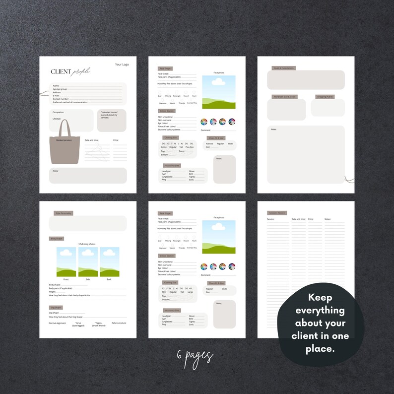 TEMPLATE, Client Profile, Management & Tracking, Male and Female ...