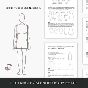 Rectangle/Slender Body Shape, for Everyday Women, What to Wear, Clothing Recommendations, Dress for Your Body Type, PDF Download, E-guide