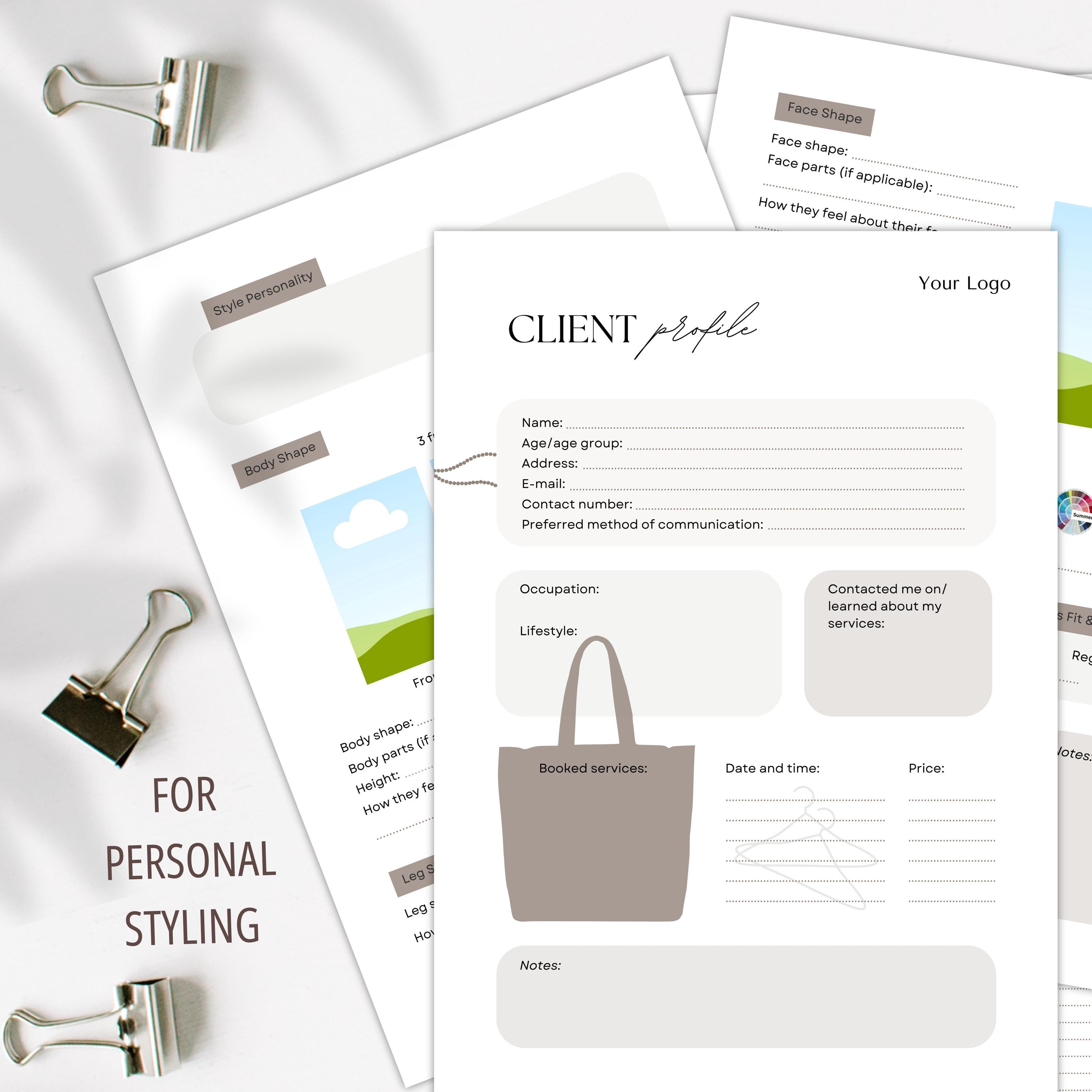 TEMPLATE, Client Profile, Management & Tracking, Male and Female ...