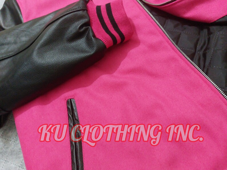 Women Varsity Jacket Letterman Jacket Pink Jacket Wool And Leather Women Varsity Jacket Letterman Jacket Pink Jacket Wool And Leather