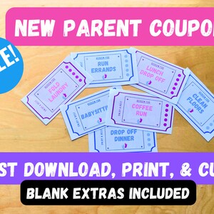 NEUES ELTERNGESCHENK / druckbares Gutscheinbuch für eine frischgebackene Mama und einen neuen Papa / herunterladen und zu Hause ausdrucken