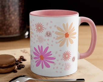 Bohemian Blossoms Mug, Floral Delights coffee cup, 11oz capacity, Garden drinking vessel