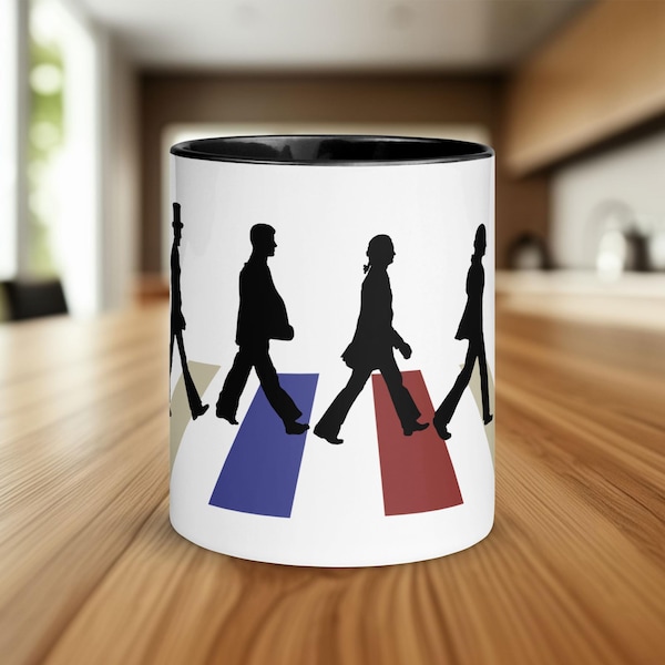 Abbey Road Presidents Mug - Abe John Tom and George With Color Inside