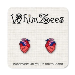 Anatomical Heart Earrings / Human Heart Studs / Gift for Doctor / Nurse / Medical Student / Cardiologist Gift / Gift for Lover / W329