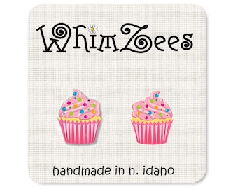 Cupcake Earrings Birthday Cupcake Earrings Birthday Earrings Earrings With Cupcakes Girls Earrings Birthday Party Favors Post Earrings W1