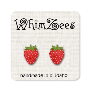 Strawberry Earrings Strawberry Post Earrings Stud Earrings Earrings With Strawberries Strawberry Jewelry Cute Strawberry Earrings Fruit W2