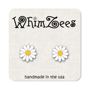 White Daisy Earrings // Daisy Studs // Small Daisy Earrings Mom and Me Earrings Daisy Posts Mothers Day Earrings Cute White Daisy W93