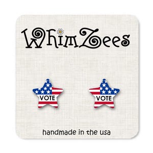 Vote Earrings / Get Out and Vote / Political Earrings / Election Jewelry / Election Day Earrings / W297