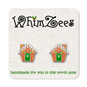 Brincos de casa de gengibre / Brincos de Natal / Joias de Natal / Brincos divertidos e festivos de Natal / Ideia de presente para meias de Natal / W321