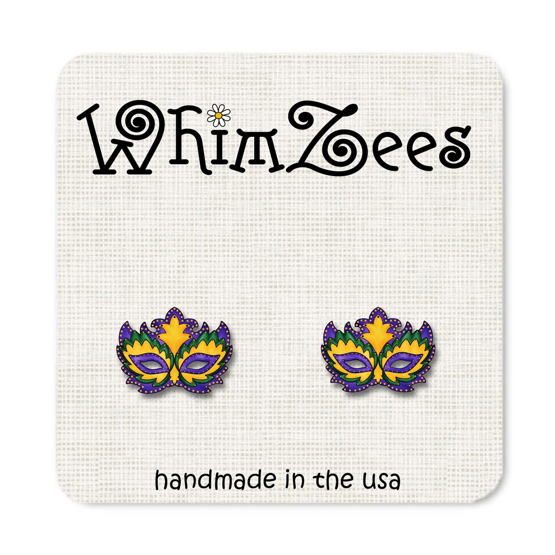 Mardi Gras Mask Post Earring