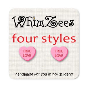 Conversation Heart Earrings / Candy Heart / Valentine Earrings / Cute Valentine Jewelry / Earrings for Girls / Sweetheart Earrings / W242