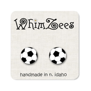 Soccer Ball Earrings For Girls Soccer Mom Earrings Soccer Lovers Gifts for Soccer Players Sports Earrings Studs  Sports Themed Earrings W14