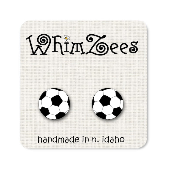 Soccer Ball Earrings For Girls Soccer Mom Earrings Soccer Lovers Gifts for Soccer Players Sports Earrings Studs  Sports Themed Earrings W14