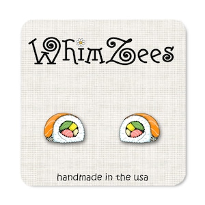 Sushi Stud Earring / Sushi Roll / Asian Food Earrings / Asian Food Lovers Gift / Sushi Jewelry / Japanese Food Earrings / W259