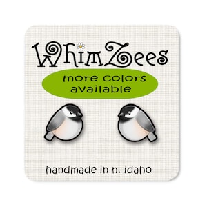 Chickadee Earrings Little Bird Stud Earrings Little Chickadee Post Earrings Small Bird Earrings Bird Watchers Gift Idea Chickadees W191