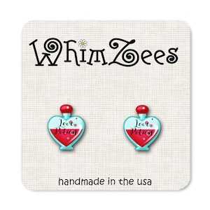 Love Potion Earrings Valentine Earrings, Love Potion Gifts, Fun Valentine Earrings, Cute Valentine Gifts for Her, Valentines Day Gifts W231