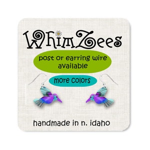 Hummingbird Earrings Cute Little Hummingbird Earrings on Wires // Hummingbird Posts // Hummingbird Little Earrings Titanium Posts W132PL