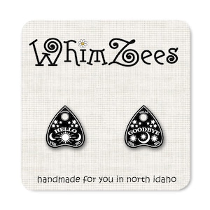 Ouija Board Planchette Earrings Witchy Planchette Earrings Spooky Earrings Witchy Earrings Gothic Earrings Scary Halloween Jewelry W41