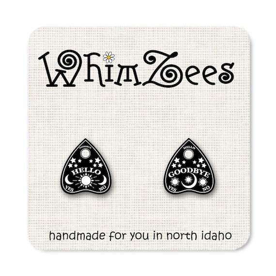 Ouija Board Planchette Earrings Witchy Planchette Earrings Spooky Earrings Witchy Earrings Gothic Earrings Scary Halloween Jewelry W41