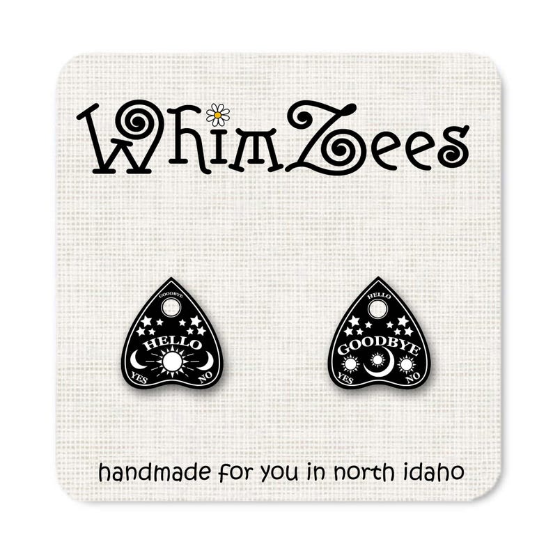 Ouija Board Planchette Earrings Witchy Planchette Earrings Spooky Earrings Witchy Earrings Gothic Earrings Scary Halloween Jewelry W41 image 1