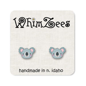 Cute Koala Earrings Koala Studs // Koala Jewelry Koala Lovers Gift Cute Girls Earrings Cute Koala Face Studs // Kola Gift Ideas  // W138