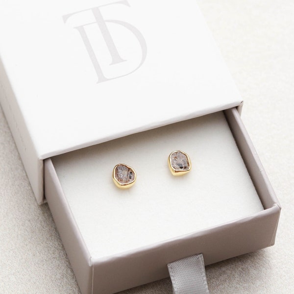 Herkimer Diamond Earrings - Natural Diamond Earrings, April Birthstone, Natural Gemstones, April Birthday, Gemstone Jewelry, Sterling GMP