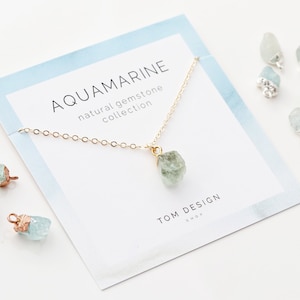 Aquamarine Necklace, March Birthstone Necklace, Dainty Aquamarine, Crystal Healing, March Birthday, Natural Gemstone, Clarity Stone, Harmony